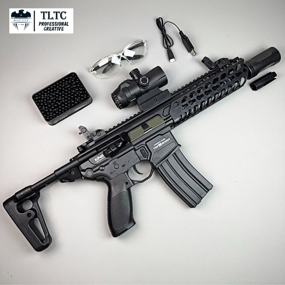 Exquisite Engraving MCX Gel Blaster High Rate of Fire Smooth Shooting With 7 Colors of Lighted Silencer