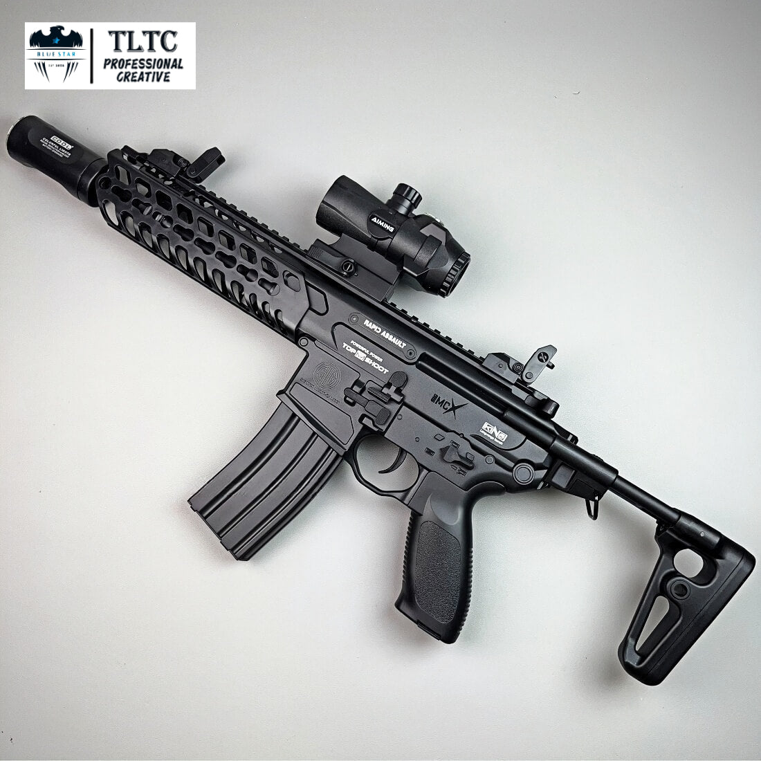 Exquisite Engraving MCX Gel Blaster High Rate of Fire  Smooth Shooting With 7 Colors of Lighted Silencer