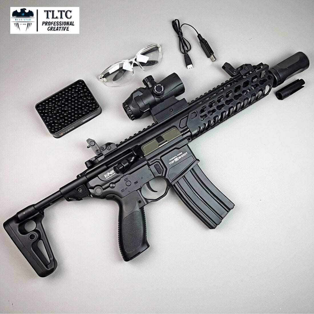 Exquisite Engraving MCX Gel Blaster High Rate of Fire  Smooth Shooting With 7 Colors of Lighted Silencer