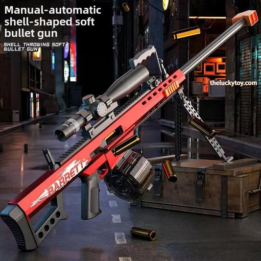 Electric/Manual Drum Version of the Barrett Sniper Soft Bullet Toygun Automatic Shell Ejecting