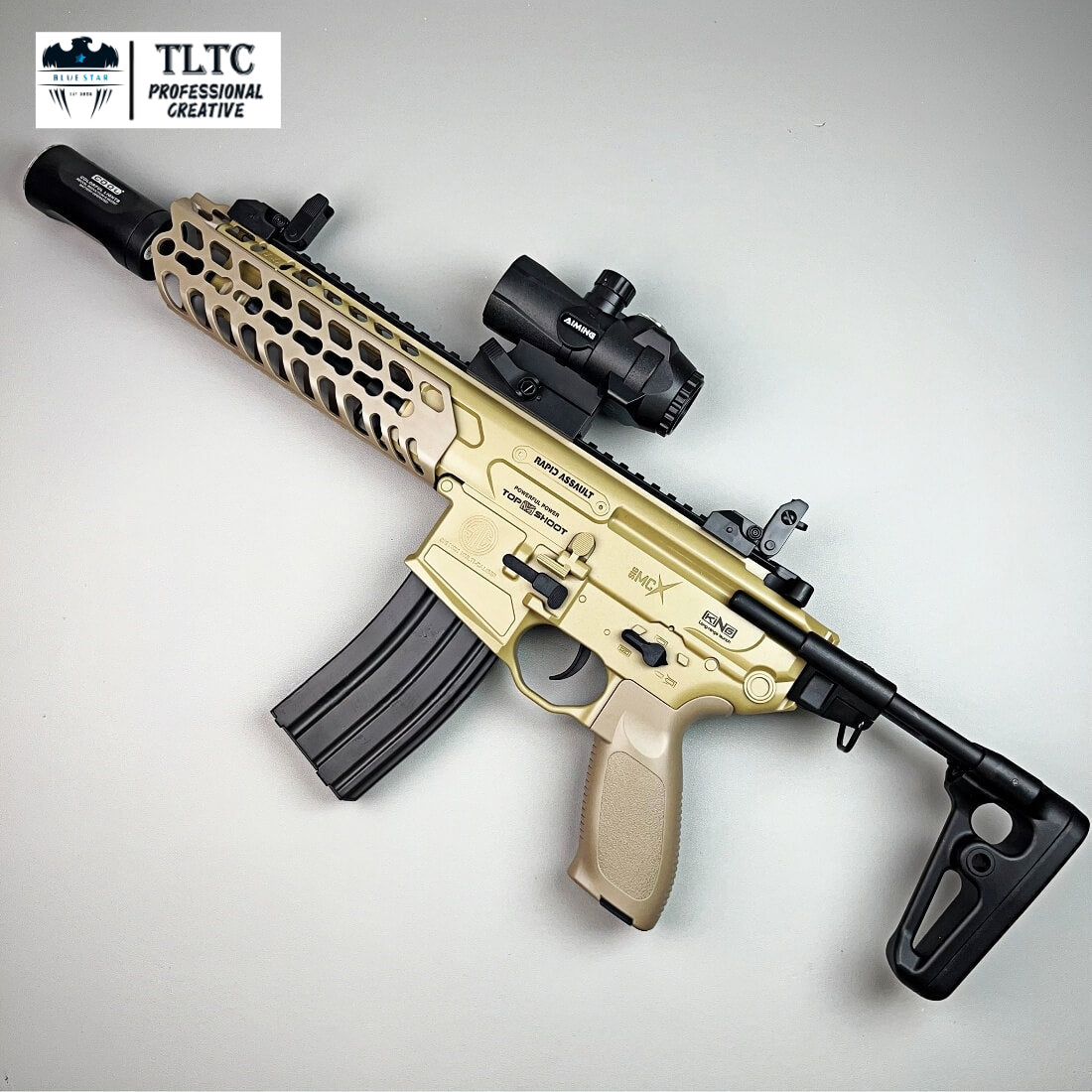 Exquisite Engraving MCX Gel Blaster High Rate of Fire  Smooth Shooting With 7 Colors of Lighted Silencer