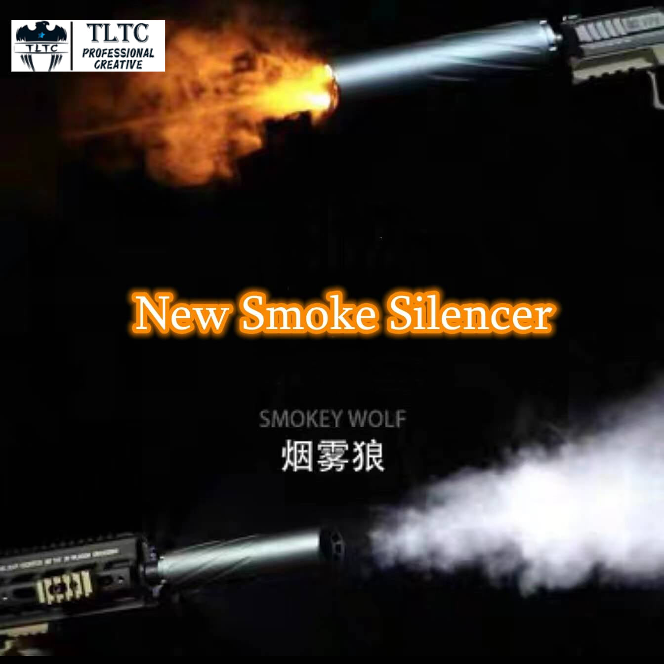 New Smoke Wolf Silencer For Both Gel blaster&Airsoft With 14mm CCW