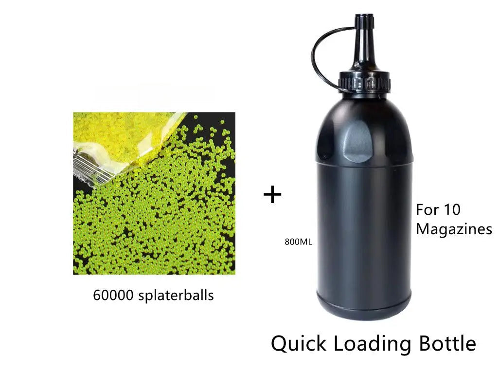 60,000 Splaterballs Gel Balls Orbeez With 800 ML Water Bullets Quick Loading Subpackage Bottle for Gel Ball Blaster