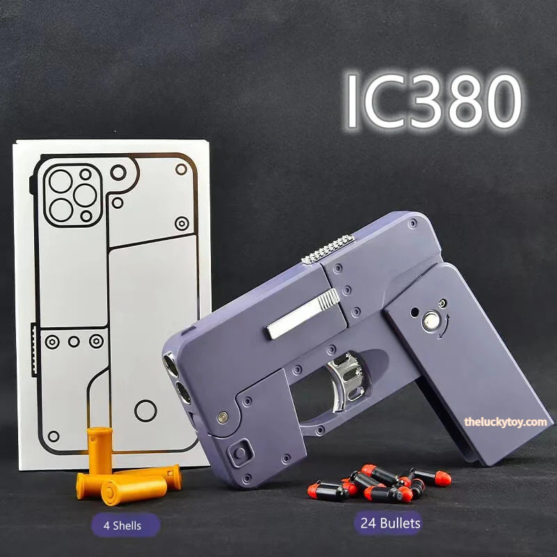 IC380 Foldable Phone Shape Pistol Nerf Toy Gun